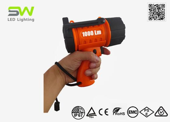 Kompakter, wiederaufladbarer, schwimmfähiger Marine-Suchscheinwerfer mit 1000 Lumen und Aufhängehaken