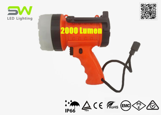 Compact Size 2000 Lumens Rechargeable Spotlight For Marine Site Rescue